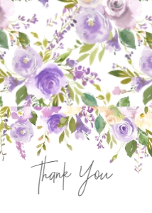 Thank You Header Purple Floral Thank You: Baby Shower Header Purple Floral Invitation