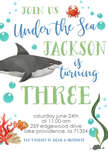 Birthday Under the Sea Blue Shark: Birthday Under the Sea Blue Shark
