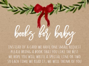 Baby Shower Christmas Kraft Book Card NIS: Baby Shower Christmas Kraft Invitation 556028528