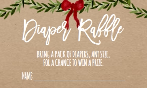 Baby Shower Christmas Kraft Diaper Raffle: Baby Shower Christmas Kraft Invitation 556028528