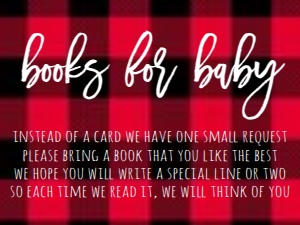 Christmas Plaid Book Card Mad: Baby Shower Christmas Plaid Invitation 556030686