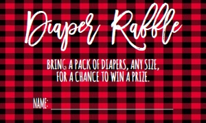 Baby Shower Christmas Plaid Diaper Raffle: Baby Shower Christmas Plaid Invitation 556030686