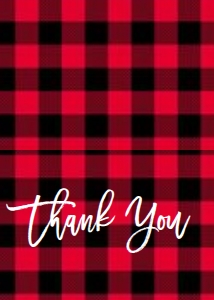 Thank You Christmas Plaid  Master: Christmas Winter Onederland Plaid Invitation