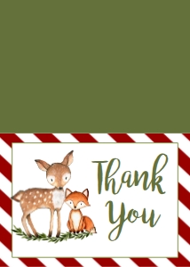 Thank You Christmas Woodland: Baby Shower Christmas Woodland Invitation