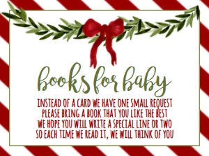 Christmas Woodland Book Card Brom: Baby Shower Christmas Woodland Invitation