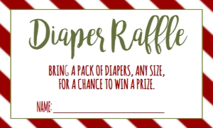 Baby Shower Christmas Woodland Diaper Raffle: Baby Shower Christmas Woodland Invitation