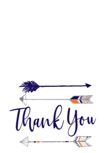 Thank You Navy Orange Adventure Thank You: Baby Shower Navy Orange Adventure Arrow Invitation