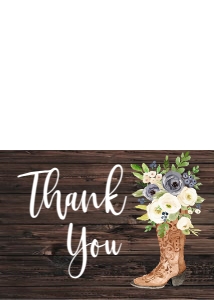 Thank You Blue Floral Rustic Boot Thank You: Baby Shower Blue Floral Rustic Boot Invitation 531088263
