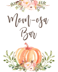 Fall Pink Floral Pumpkin Mom-osa Bar Sign design preview