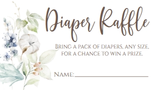 BS Pumpkin Blue Floral Diaper Raffle: BS Pumpkin Baby Blue Greenery