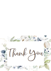 Pumpkin Blue Floral Thank You: BS Pumpkin Baby Blue Greenery