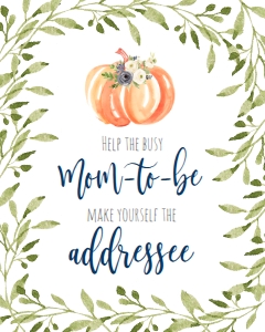 BSS Blue Floral Pumpkin Greenery Adressee Sign: BSS Pumpkin Baby Blue Greenery Welcome