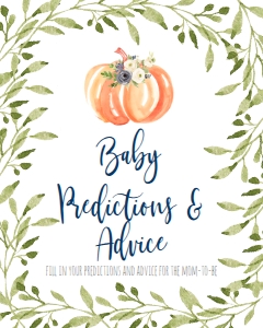 BSS Blue Floral Pumpkin Greenery Advice Sign: BSS Pumpkin Baby Blue Greenery Welcome