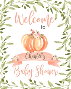 BSS Peach Pumpkin Welcome Sign 8x10: BSS Peach Pumpkin Late Night Diapers Sign