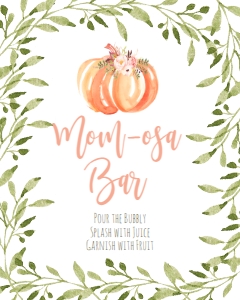 BSS Peach Pumpkin Mom-osa Bar: BSS Peach Pumpkin Late Night Diapers Sign