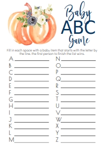 BSG Blue Floral Pumpkin ABC: BSG Blue Floral Pumpkin Game Set