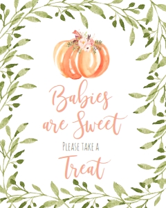 BSS Peach Pumpkin Sweet Treat Sign: BSS Peach Pumpkin Late Night Diapers Sign