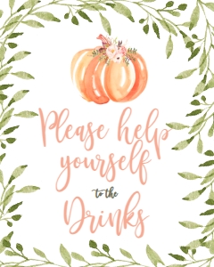 BSS Peach Pumpkin Drinks Sign: BSS Peach Pumpkin Late Night Diapers Sign