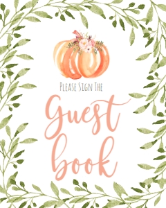 BSS Peach Pumpkin Guest Book Sign: BSS Peach Pumpkin Late Night Diapers Sign