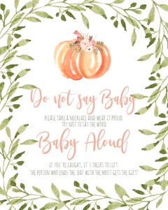 BSS Peach Pumpkin Don't Say Baby Sign: BSS Peach Pumpkin Late Night Diapers Sign