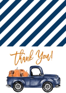 Birthday Navy Truck Pumpkin Football Thank you: Birthday Navy Truck Pumpkin Football Invite