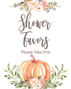 BSS Pumpkin Baby Greenery Shower Favors Sign: Baby Shower Pumpkin Greenery Welcome Sign 18x24