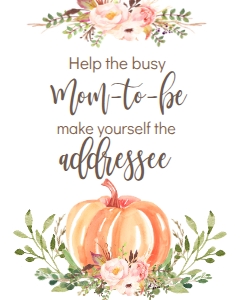 BSS Pumpkin Baby Greenery Addressee Sign: Baby Shower Pumpkin Greenery Welcome Sign 18x24