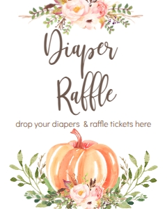 BSS Pumpkin Baby Greenery Diaper Raffle Sign: Baby Shower Pumpkin Greenery Welcome Sign 18x24