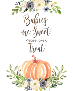 BSS Blue Pumpkin Greenery Sweet Treat Sign: BSS Pumpkin Blue Greenery Welcome Sign 18x24