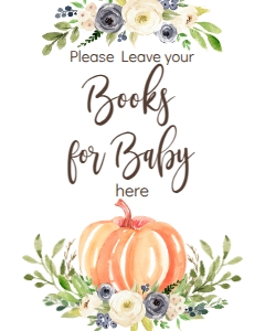 BSS Blue Pumpkin Greenery Books For Baby: BSS Pumpkin Blue Greenery Welcome Sign 18x24