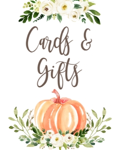 BSS White Floral Pumpkin Cards and Gifts Sign: BSS White Floral Pumpkin Mom-osa Bar Sign