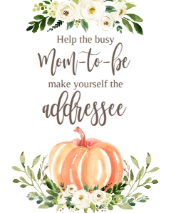 BSS White Floral Pumpkin Addressee Sign: BSS White Floral Pumpkin Mom-osa Bar Sign