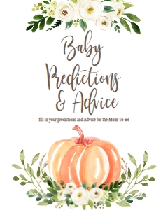 BSS White Floral Pumpkin Advice Sign: BSS White Floral Pumpkin Mom-osa Bar Sign