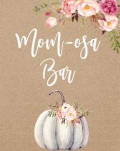 BSS Romantic Floral Pumpkin Mom-osa Sign: BSS Romantic Boho Floral Welcome Sign 8x10