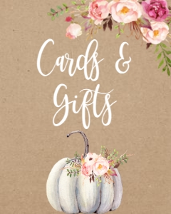 BSS Romantic Floral Pumpkin Cards and Gifts Sign: BSS Romantic Boho Floral Welcome Sign 8x10