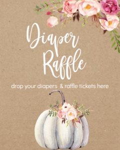 BSS Romantic Floral Pumpkin Diaper Raffle Sign: BSS Romantic Boho Floral Welcome Sign 8x10