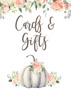 BSS Baby Floral Pumpkin Cards and Gifts Sign: BSS Floral Pumpkin Welcome Sign 8x10