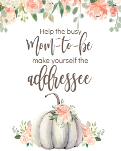 BSS Baby Floral Pumpkin Addressee Sign: BSS Floral Pumpkin Welcome Sign 8x10