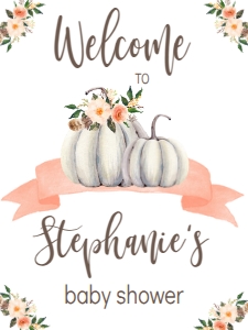 BSS Boho Fall Floral Pumpkin Welcome Sign 18x24: BSS Boho Pumpkin Welcome Sign 8x10