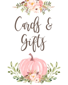 BSS Pink Pumpkin Floral Cards and Gifts Sign: BSS Floral Pink Pumpkin Welcome Sign 8x10