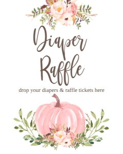 BSS Pink Pumpkin Floral Diaper Raffle Sign: BSS Floral Pink Pumpkin Welcome Sign 8x10