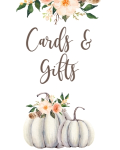 BSS Boho Fall Floral Pumpkin Cards and Gifts Sign: BSS Boho Pumpkin Welcome Sign 8x10