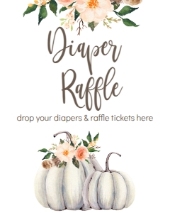 BSS Boho Fall Floral Pumpkin Diaper Raffle Sign: BSS Boho Pumpkin Welcome Sign 8x10