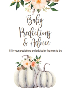 BSS Boho Fall Floral Pumpkin Predictions and Advice Sign: BSS Boho Pumpkin Welcome Sign 8x10