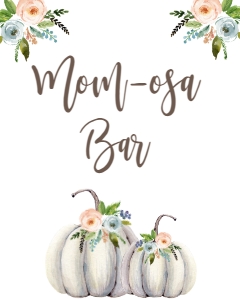 BSS Peach Floral Pumpkin Swag Mom-osa Bar Sign design preview