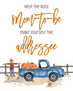BSS Light Blue Truck Pumpkin Addressee Sign: BS Light Blue Truck Pumpkin Welcome Sign 8x10