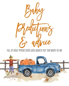 BSS Light Blue Truck Pumpkin Predictions and Advice Sign: BS Light Blue Truck Pumpkin Welcome Sign 8x10