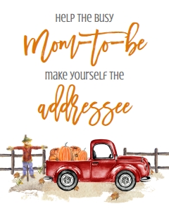 BSS Red Truck Pumpkin Addressee Sign: BSS Red Truck Pumpkin Welcome Sign 8x10