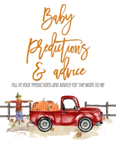 BSS Red Truck Pumpkin Predictions and Advice Sign: BSS Red Truck Pumpkin Welcome Sign 8x10