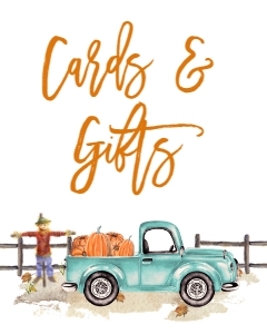 BSS Mint Truck Pumpkin Cards and Gifts Sign: BSS Mint Pumpkin Truck Welcome Sign 8x10